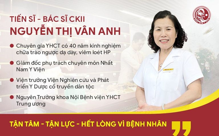 TS.BS Nguyễn Thị Vân Anh là người có 40 năm kinh nghiệm điều trị bệnh dạ dày